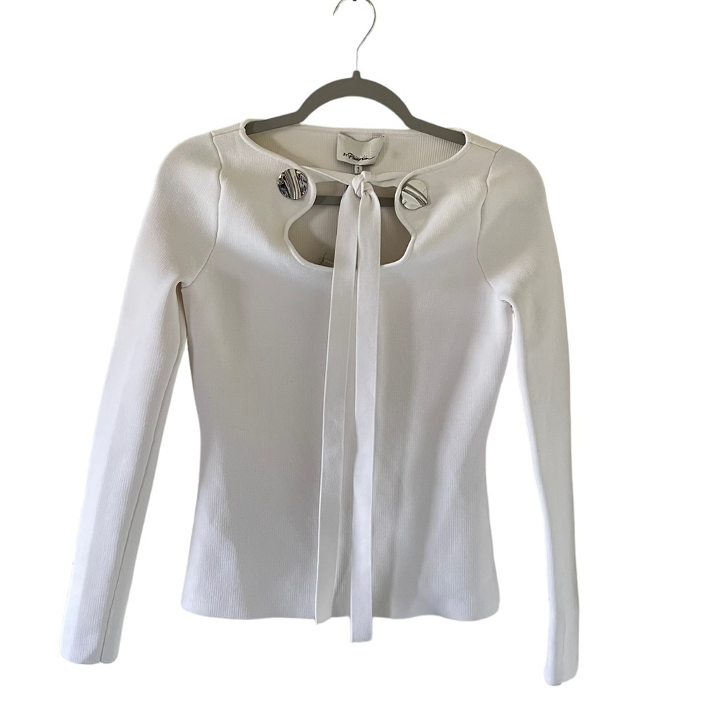3.1 Philip Lim White Tie Neck Blouse NEW WITH TAG